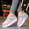 Rosa LED Rollschuhe für Mädchen und Jungen, Leichte Turnschuhe mit zwei Rädern